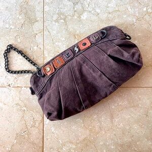 Diesel Brown Denim Clutch